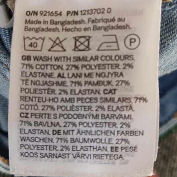 H&M Jeans Stylish Blue Denim Crop High Waist Ruched Pocket Braided Flared Size 6 - Picture 14 of 15